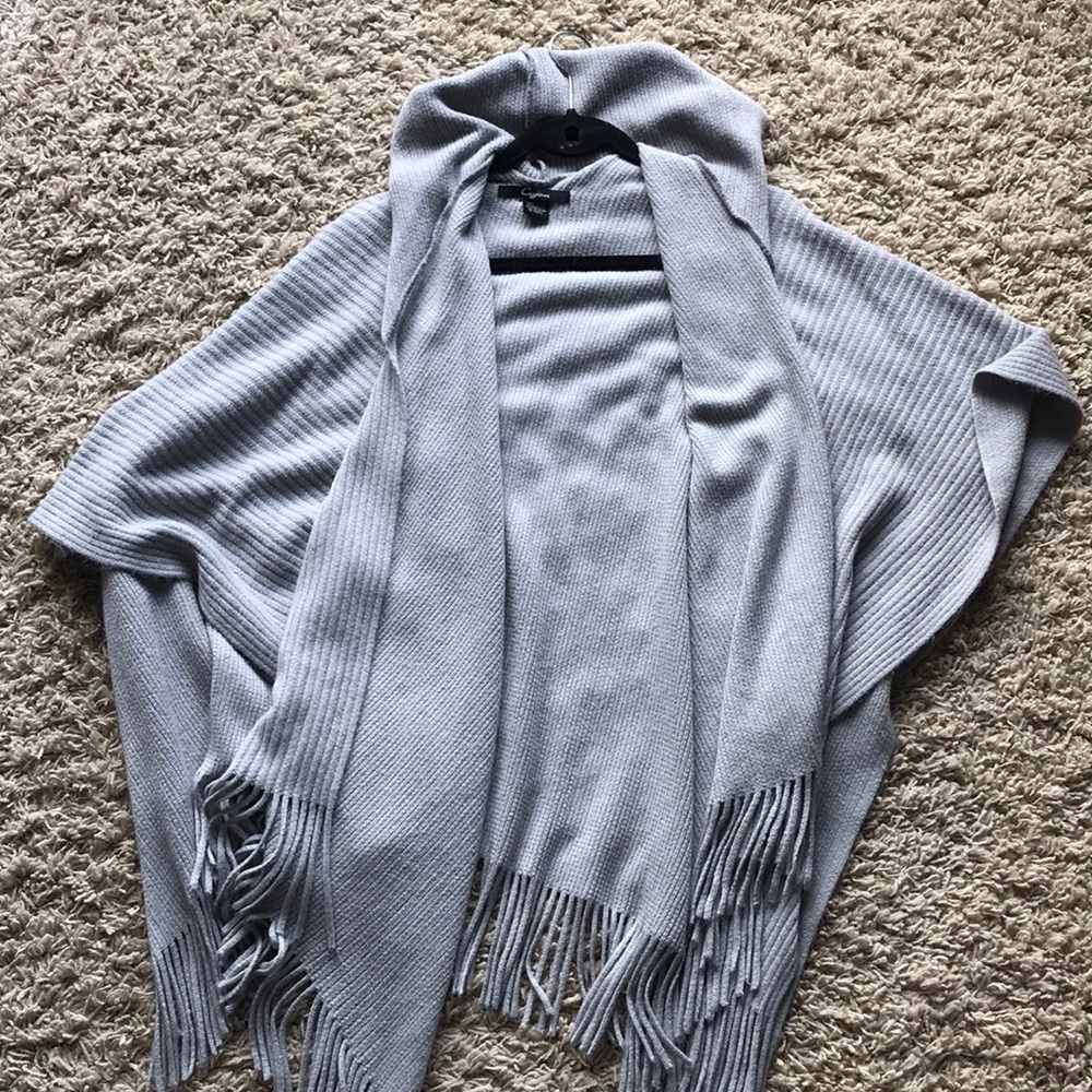 Gray Fringed Shrug
